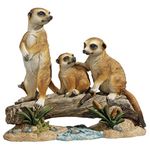 Design Toscano QL57089 Meerkat Clan Garden Animal Statue, 38 cm, Polyresin, Full Colour