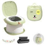 SNOWIE SOFT® Potty Training Seat Potty Seat for Kids 1-3 years, Home Training Toilet potty seat for kids 3-5 years with Handle Potty for Toddler 1-6 Years, With Storage Bag & Waste Bag, Green