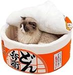 Linghe Cat Nest Instant Noodle Shape Cat House Cat Sofa Bed Cute and Comfortable Pet Cat House Detachable Multifunctional Soft Pet Bed Suitable for Small Cats and Dogs (L,Orange)