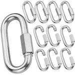 20Pack Quick Link, 3/16”Chain Link with 330lbs Loading, Stainless Steel Locking Carabiner Clip, Oval Keychain Connector Small Threaded Chain Clip for Dog Leash, Backpacks, Key Ring, Water Bottles1