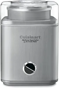 CUISINART Ice Cream Maker, Ice Cream and Frozen Yogurt Machine, 2-Qt. Double-Insulated Freezer Bowl, Silver, ICE30BCP1