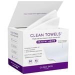 CLEAN SKIN CLUB Healthy Aging Clean Towels® XL, Smooths Fine Lines Wrinkles & Texture, Disposable Face Dry Wipes, XL - 1 Pack (50 count)