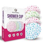 4 Pack Shower Caps for Women/Men, Light Weight Plastic Shower Caps for Women UK 30cm Width with Good Quality Elastic, Perfect for Use at Home, and Spa by MAUZIMRA