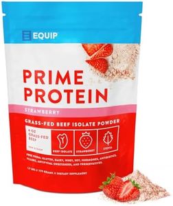 Equip Foods Prime Protein Powder | Clean, Grass Fed Beef Protein Isolate | Carnivore Protein Powder | Paleo, Keto Friendly | Gluten, Dairy Free | Helps Build & Repair Tissue | 30 Servings, Strawberry