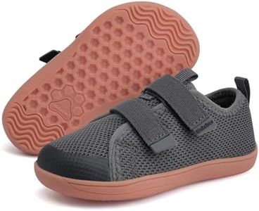 WateLves Toddler Little Kids Wide Barefoot Shoes The First Walking Shoes Girls Boys Breathable Zero Drop Minimalist Sneakers with Wide Toe Box Natural to Grow, Versatile Dark Gray, 5 Wide Toddler