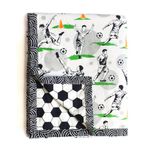 Silverlinen Football Fever 100% Cotton 3 Layer Reversible Single Blanket Dohar for Kids for Boys and Girls - Multicolour (Size 58x70 Inches)