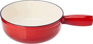 Kuhn Rikon 32008 Caquelon Fondue Pot 20 cm Suitable for Induction Cookers Cast Iron, Red, 30.3 x 21 x 7 cm