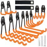 HSTMYFS Garage Hooks, Heavy Duty Garage Storage Hooks, 10 Pack Steel Wall Hooks for Hanging Bikes, Ladder, Garden Tools (Orange)