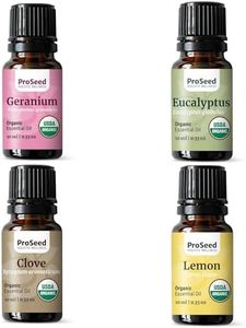 ProSeed Handmade USDA Certified Organic Olfactory Smell Training Kit – Aromatherapy Set Reusable Inhalers & Full-Size Essential Oils: Lemon, Eucalyptus, Geranium, Clove Bud – NAHA Certified Brand