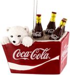 Kurt S. Adler Coca-Cola Polar Bear Cub in Coke Cooler Christmas Holiday Ornament Gift Boxed (One Size, White)