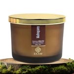 EKAM | 3 Wick Soy Wax Scented Candle | 35 Hours Burn Time | Long Lasting Premium Candles | Ideal for Home Décor, Gifting & Aromatherapy (Mahogany)