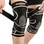 Docbraces Copper Knee Braces with Strap for Knee Pain(2 pack)- Knee Compression Sleeve Support for Men & Women,Arthritis,Working Out