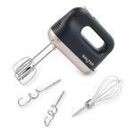 Salter Marino Hand Mixer – 250W Food Kitchen Whisk, Stainless Steel Twin Beaters, Dough Hooks & Balloon Whisker. 5 Self-Control Speeds & Turbo Boost, Lightweight Handheld Blender for Baking, Blue