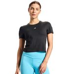 Boldfit Training Crop Tops for Women Gym Tshirt for Women & Girls for Workout, Activewear Women Crop Tops for Training, Running Sung Fit Crop Tshirt for Women Quick Dry Gym Wear for Women - M