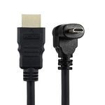 chenyang Up & Down Angled 90 Degree Micro HDMI to HDMI Male HDTV Cable for Cell Phone & Tablet & Camera Up Angled - 0.5m-Black