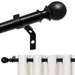 1 Inch Black Curtain Rods for Windo