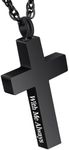 XIUDA Cremation Cross Necklace for Ashes Cross Urns Jewelry Locket Pendant Ashes Holder Stainless Steel Memorial Cremation Jewelry for Men Women