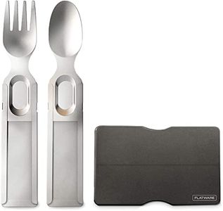 GOSUN Flatware Set - Wallet Sized Camping Utensils | Resuable Travel with Case Cookware Silverware Portable & Compact Silver