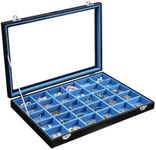 Stratalife Jewelry Holder Organizer Jewelry Drawer Organizer Earring Holder Jewelry Organizer Tray Earring Organizer for Women Girls Anti Tarnish Jewelry Box 30 Grid (Blue Black)