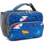 FlowFly Kids Lunch box Insulated Soft Bag Mini Cooler Back to School Thermal Meal Tote Kit for Girls, Boys, Colorful-Shark