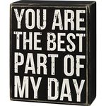 Primitives by Kathy 108909 You are The Best Part of My Day Wooden Box Sign, 5-inch High, Wood