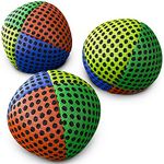 Xballs Juggling Balls Professional Set of 3-10 Beautiful Colors Available - Juggle Balls for Kids Beginners, Adults - 2 Layers of Net 4 Panels Carry Case (90g, Orange Green Yellow Blue)
