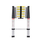 Telescopic Ladder 3.2m Multi-purpose Folding Aluminium Ladder, 11 Step Ladder EN131 Extendable Ladder for Indoor Outdoor, 150 kg Capacity