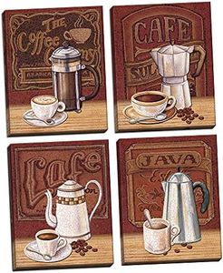 WallsThatSpeak Classic Coffee House Percolator Prints, 8 by 10-Inch, Set of 4