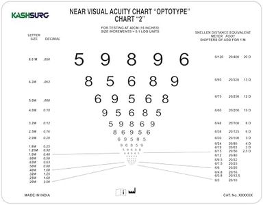 Sloan Letter Near Vision Eye Chart with 16 Inch Cord by KASHSURG