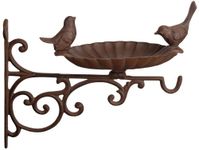 Fallen Fruits FB163 Bird Bath/Feeder with Wall Bracket-Brown,23.6 x 28.1 x 23.4 cm