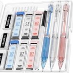 Four Candies 0.7mm Mechanical Pencils Set, 3PCS Pastel Mechanical Pencils with 360PCS HB Lead Refills, 3PCS Erasers, 9PCS Eraser Refills for Student School Supplies