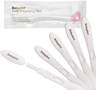 5 test precoci di gravidanza in stick Babyplan (HCG) (10mIU - Altamente sensibile) Test igienici per la pianificazione della gravidanza (Accuratezza del 99,6%)