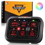 Auxbeam 6 Gang Switch Panel RA60 Toggle Momentary Pulsed RGB Dimmable Switch Panel Multifunction Switch Panel Built in Solid State Relay Marine Switch Panel Waterproof for Car Boat, 2 Years Warranty