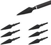 toparchery 6pcs Arrow Heads Black Steel Broadheads Screw-in Field Point Tips 150 Grain for DIY Archery Arrows