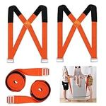 DZOMK Moving Straps,2-Person Lifting and Moving System Shoulder Belt for Carry Heavy Furniture, Appliances, Furniture, Mattresses or Heavy Objects up to 800 Pounds (Orange)