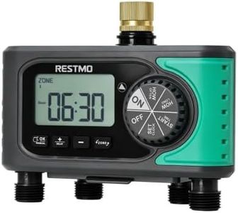 RESTMO 4-Zone Sprinkler Timer, Programmable Water Timer for Garden Hose