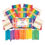 Incraftables Colored Popsicle Sticks for Crafts 600pcs (7 Colors). Large Colorful Wood Craft Sticks for DIY Decor & Ice Cream. Bulk Wide & Jumbo Wooden Craft Popsicle Sticks for Kids & Adults (4.5”)