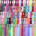 200 Pieces Elastics Hair Ties Ribbon Bulk No Crease Ribbon Hair Ties Elastics Ponytail Holders Knotted Fold over Hair Bands for Women Girls