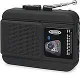 Jensen MCR-60 Personal Portable Cassette Player/Recorder Bluetooth AM/FM Radio (Black)