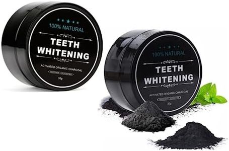 2-Pack Teeth Whitening Charcoal Powder, Activated Charcoal Tooth Cleaning Powder, Natural Toothpaste Alternative, Oral Care Sets Natural Coconut, Organic and Chemical Free (60G)