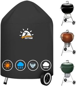 Zettum Kettle BBQ Cover for Weber 57 CM - 600D Charcoal Grill Cover for Weber Barbecue, Heavy Duty & Waterproof PU Covers for Weber 57 CM Master Touch Charcoal Grill, Original Kettle Grill(Φ63x88cm)