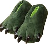 TEHA Unisex Soft Cosplay Monster Plush Paw Claw Slippers Home Shoes (Green, Kids)