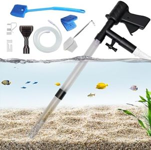 Carefree Fish Aquarium Gravel Cleaner 30In Fish Tank Water Changer Sand Vacuum with 37In Water Pipe Skimmer Net and Long Handle Sponge Alage Scraper