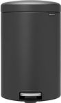 Brabantia Mineral Finish newIcon Step Trash can, 5.3 Gal, Infinite Gray