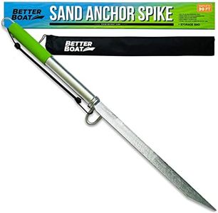 Sand Spike Boat Anchor Pole for Boats Jetski Pontoon Kayak Jet Ski Boating | Large & Small Slide Pole Stick System for Shallow Water Shore, Sandbar, Beach & Land with Bag for Accessories Up to 30 Ft