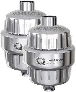 WeAQUA Heavy Duty NO BS Shower Filter Family Pack (2 QTY) – 99% REMOVAL Shower Head Filter for Hard Water, Chlorine, Heavy Metals, Fluoride, Micro-life, Organics & Much More