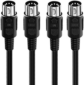 BXIZXD 2-Pack 10FT MIDI Cable, Male to Male 5-Pin MIDI Cable for MIDI Keyboard, Electronic Piano, Electronic Drum