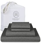 Threadmill Egyptian Cotton Sheets for King Size Bed | 100% Certified Egyptian Cotton King Bed Sheets Set | Snug Fit Elastic Deep Pocket King Sheets Soft, Breathable Damask Jacquard | Dark Grey