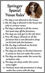 Springer Spaniel Gift - House Rules - Large Fun flexible Fridge Magnet- size 16cms x 10 cms (approx. 6" x4")