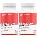 New ULTRA STRENGTH Psyllium Husk Fiber Capsules - 600mg Pure Psyllium Fibre Powder, Powerful Whole Supplement for Digestive Health, Bloating and Constipation Relief for Adults, Non-GMO, Gluten-Free, Laxatives Promote Gentle Bowel Movement and Cleanse - 240 Vegan Soluble Capsules